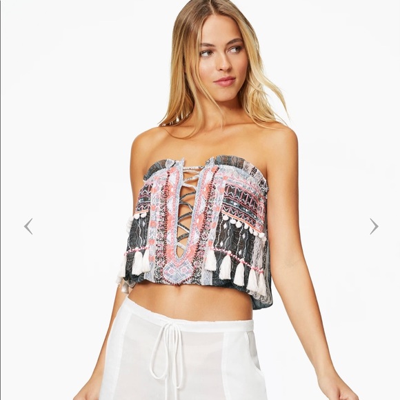 Ramy Brook Womens Embellished Alessia Tube TOP
